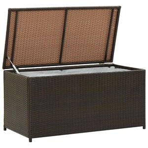 vidaXL Outdoor Storage Box Brown Polyethylene rattan, Powder-coated steel