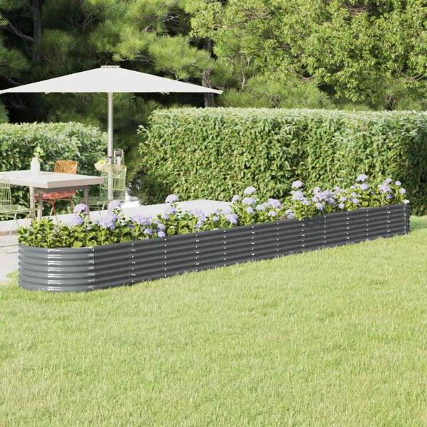 vidaXL Garden Raised Bed Anthracite Powder-coated steel Extra Long