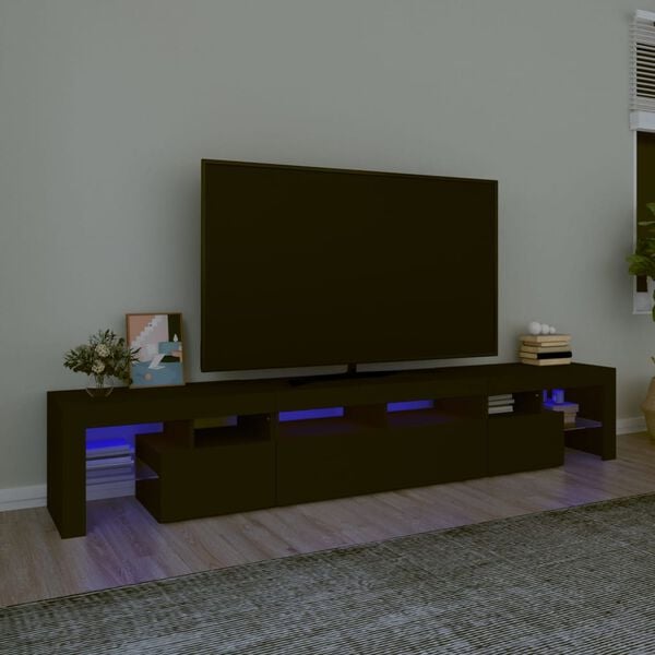 vidaXL TV Cabinet Black Engineered wood Large TV Cabinet Rectangular