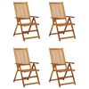vidaXL Garden Chair Set of 4 Natural wood