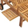 vidaXL Sun Lounger Natural Teak Solid Teak Wood, Galvanized Steel