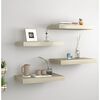 vidaXL Wall Shelf Set of 4 Oak Honeycomb MDF, metal Medium