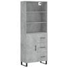 vidaXL Highboard Concrete grey Engineered wood, Iron 27.4x13.4x70.9 in