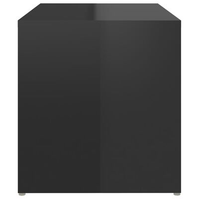 vidaXL Side Table High Gloss Black 23.2"x14.2"x15" Engineered Wood