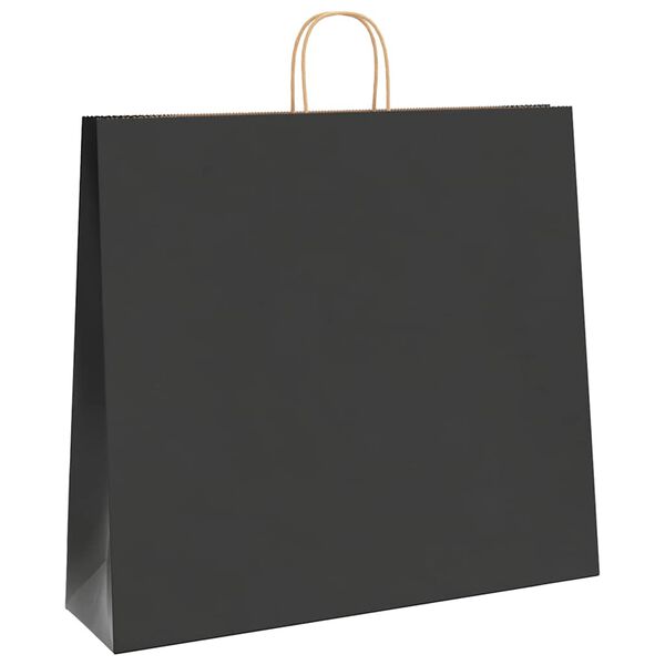 vidaXL Paper Bags 50 pcs with Handles Black 54x15x49 cm