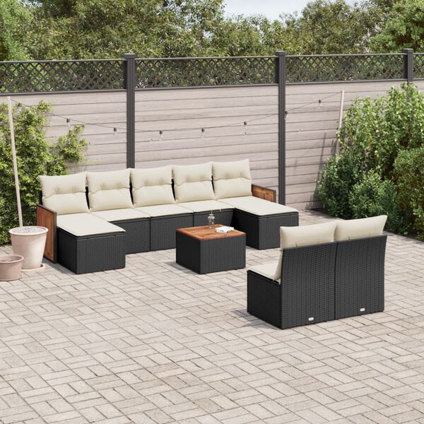 vidaXL Garden Sofa Set Black