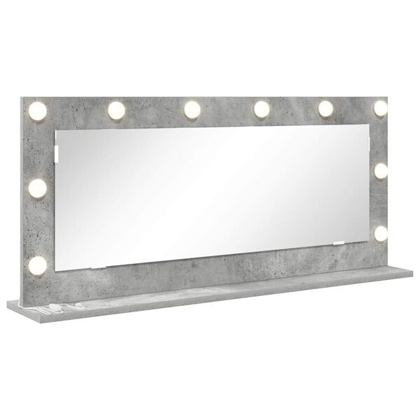 vidaXL Vanity Mirror with Mirror Concrete Grey 39.37 x 17.72 x 7.09 in