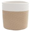 vidaXL Storage Basket Brown and white 100% Cotton 11.0x11.0 in
