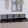 vidaXL Garden Sofa Black Solid pine wood Standard Modular Outdoor Sofa