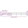 vidaXL Garden Fence with Spear Top Steel 351.3"x49.2" Black