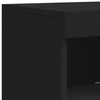 vidaXL Sideboard Set of 3 Black Engineered Wood, Glass Medium Storage