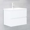 vidaXL Sink Cabinet With Basin White Engineered Wood, Ceramic Standard