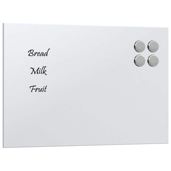 vidaXL Wall-mounted Magnetic Board White 15.7"x11.8" Tempered Glass