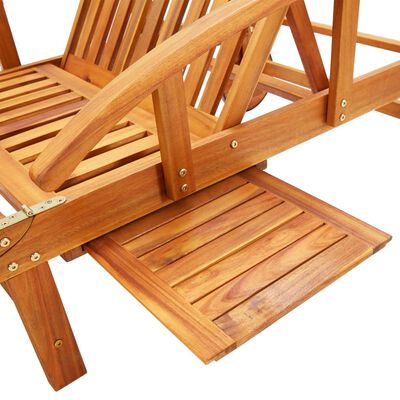vidaXL Patio Sun Lounger with Cushion Solid Wood Acacia