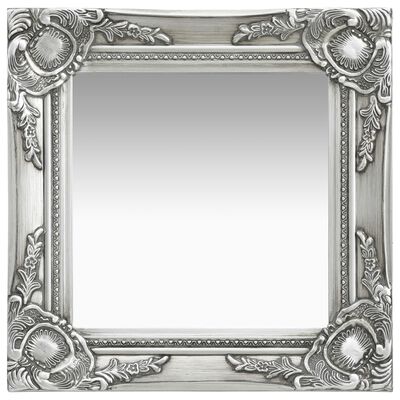 vidaXL Wall Mirror Baroque Style 15.7"x15.7"Silver