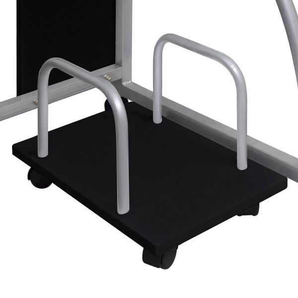 vidaXL Computer Desk Black Engineered wood, powder-coated steel