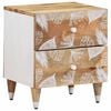 vidaXL Bedside Cabinet Set of 2 Natural Mango and White