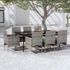 vidaXL Garden Dining Set Grey and Black PE Rattan Large Durable