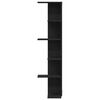 vidaXL Wall Corner Shelf with Shelf Black oak 36.5 x 36.5 x 140 cm