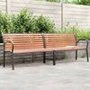 vidaXL Patio Bench Brown 90.9" Wood and Powder-coated Steel