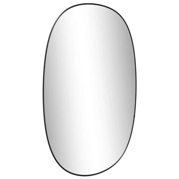 vidaXL Wall Mirror Black Glass Medium Minimalistic Wall Mirror