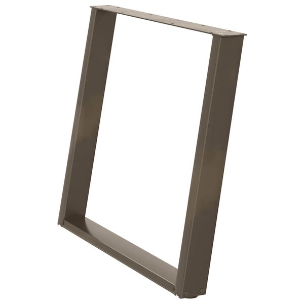 vidaXL Dining Table Legs U-Shaped 2 pcs Natural Steel 39.4x(28.3-28.7)" Steel