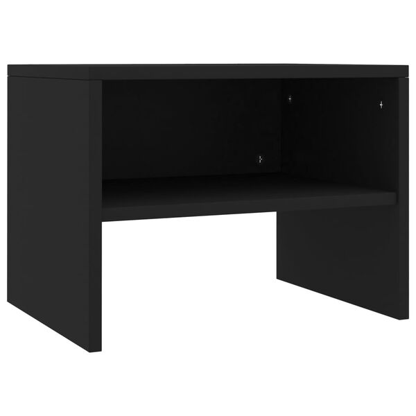 vidaXL Bedside Cabinet Set of 2 Black Engineered wood Small