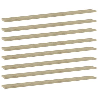vidaXL Bookshelf Boards 8 pcs Sonoma Oak 39.4"x3.9"x0.6" Engineered Wood