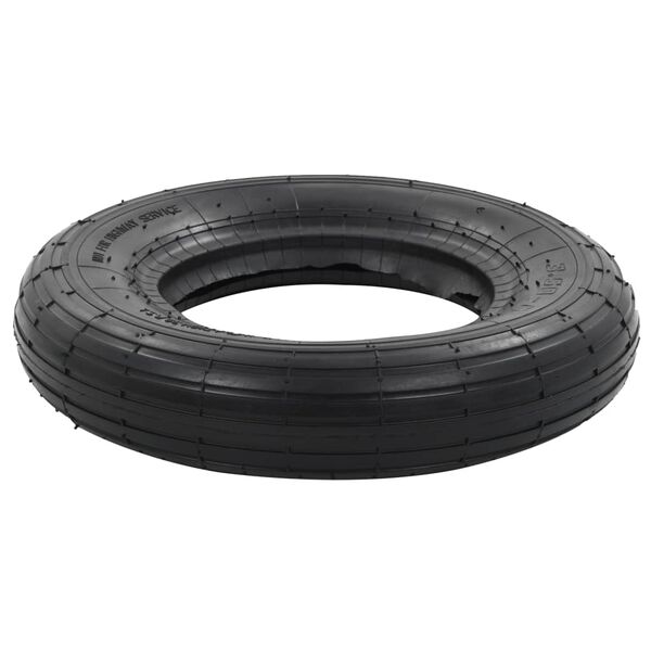 vidaXL Tire Black Rubber 3.50-8 Heavy Weight Endurance Tire Circular
