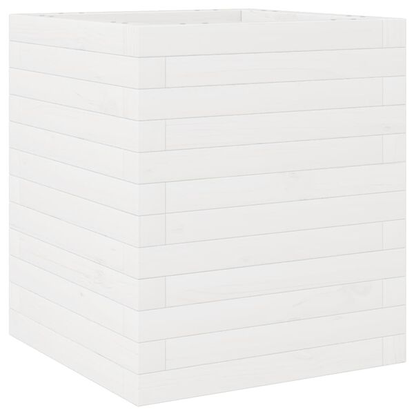 vidaXL Garden Planter White Solid Pinewood Medium Garden Planter