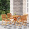 vidaXL Garden Dining Set Natural wood Solid acacia wood 5 piece set