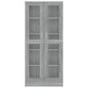 vidaXL Vitrine Cabinet Gray Sonoma Engineered wood, glass Tall