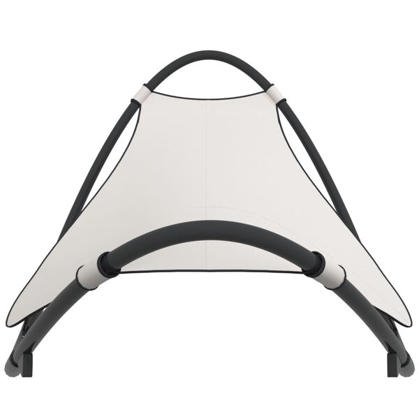 vidaXL Rocking Sun Lounger Cream Steel, Textilene Standard