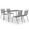 vidaXL Dining Set Dark Gray Steel with e-coated and powder-coated finish