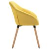 vidaXL Dining Chair Set of 6 Yellow Polyester fabric with solid wood legs