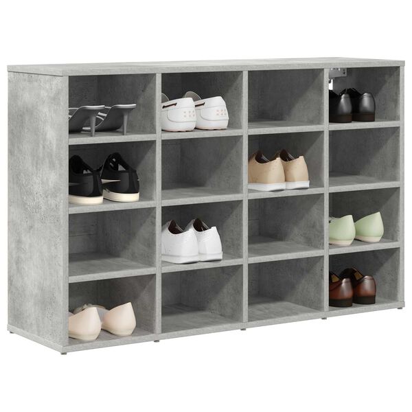 vidaXL Shoe Cabinet with Shelf Concrete grey 40.55 x 11.81 x 26.38 in