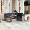 vidaXL 7 Piece Patio Sofa Set with Cushions Gray Poly Rattan