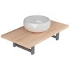 vidaXL Bathroom Furniture Set Oak Ceramic Medium Durable