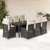 vidaXL Garden Dining Set Black, Cream White
