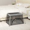 vidaXL Baby Playpen with Mattress Light Gray Linen Fabric