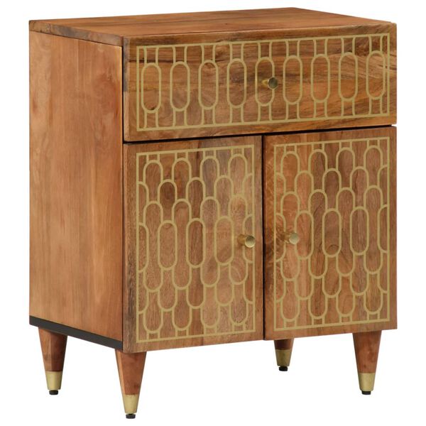 vidaXL Bedside Cabinet Honey brown Solid mango wood, engineered wood, iron