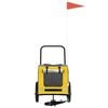 vidaXL Pet Bike Trailer Yellow and Grey 49.21 x 20.87 x 21.26 in