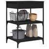 vidaXL Kitchen Trolley Black 23.6"x18.9"x35.2" Engineered Wood