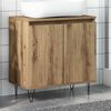 vidaXL Bathroom Cabinet Artisan oak Engineered wood, Iron Medium