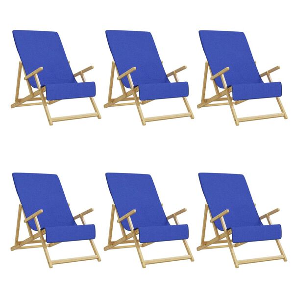 vidaXL Beach Towel Set of 6 Royal Blue 84% cotton, 16% polyester