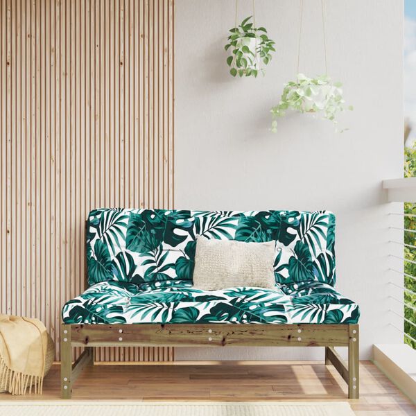 vidaXL Middle Sofa Brown Solid Pine wood Medium Modular Middle Sofa