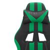 vidaXL Gaming Chair with Footrest Black and Green Faux Leather