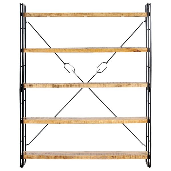 vidaXL Bookcase Mango Wood Brown, Black