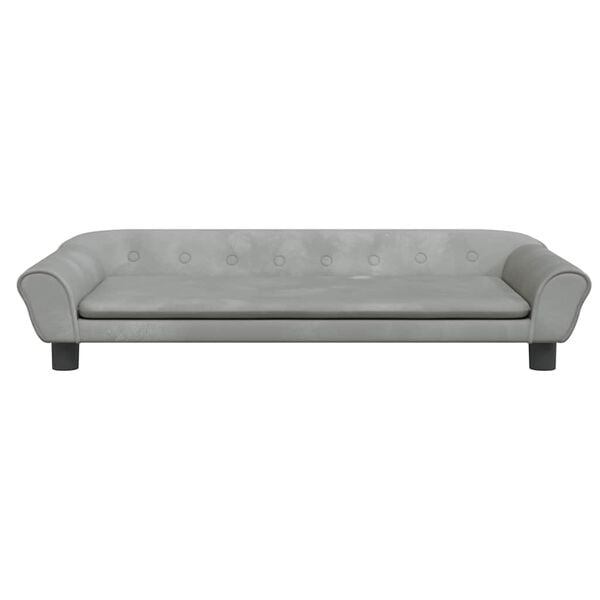 vidaXL Dog Bed Light grey Velvet 39.4 x 19.7 x 8.3 in Stylish Design