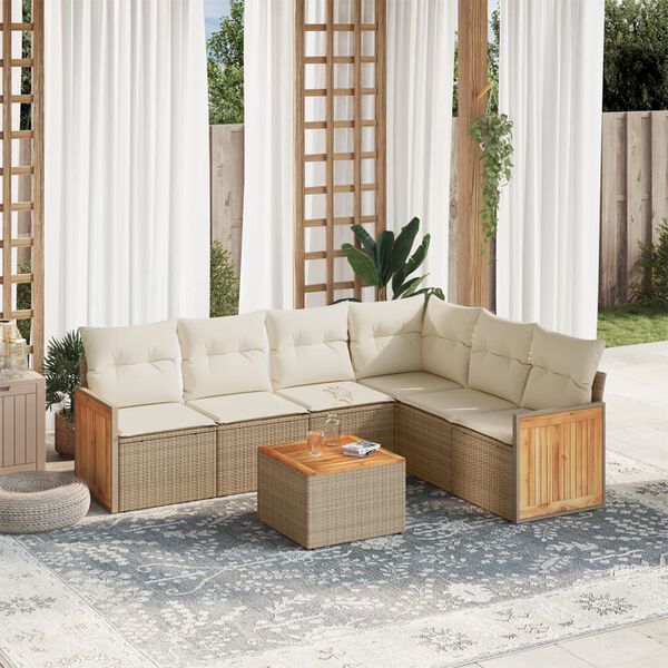 vidaXL Garden Sofa Set Beige